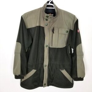 Laksen Men Fleece Jacket Sz L Green Wind Stopper Country Shooting Hunting Zip Up